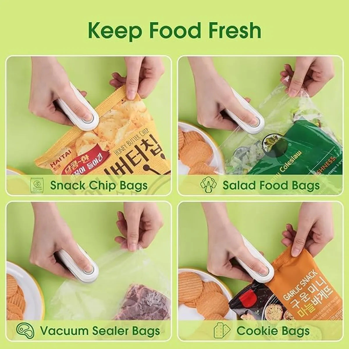 Portable Mini Sealing Machine 2 In 1 USB Rechargeable Magnetic Bag Sealer Heat Seal With Cutter, Plastic Bags Packing Machine Home Appliances