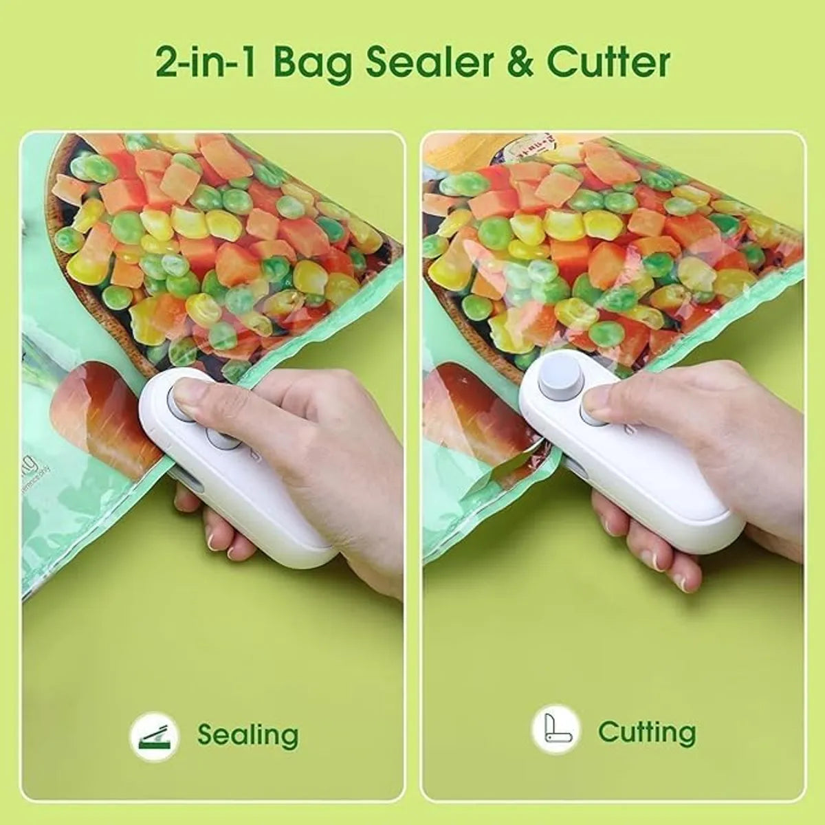 Portable Mini Sealing Machine 2 In 1 USB Rechargeable Magnetic Bag Sealer Heat Seal With Cutter, Plastic Bags Packing Machine Home Appliances