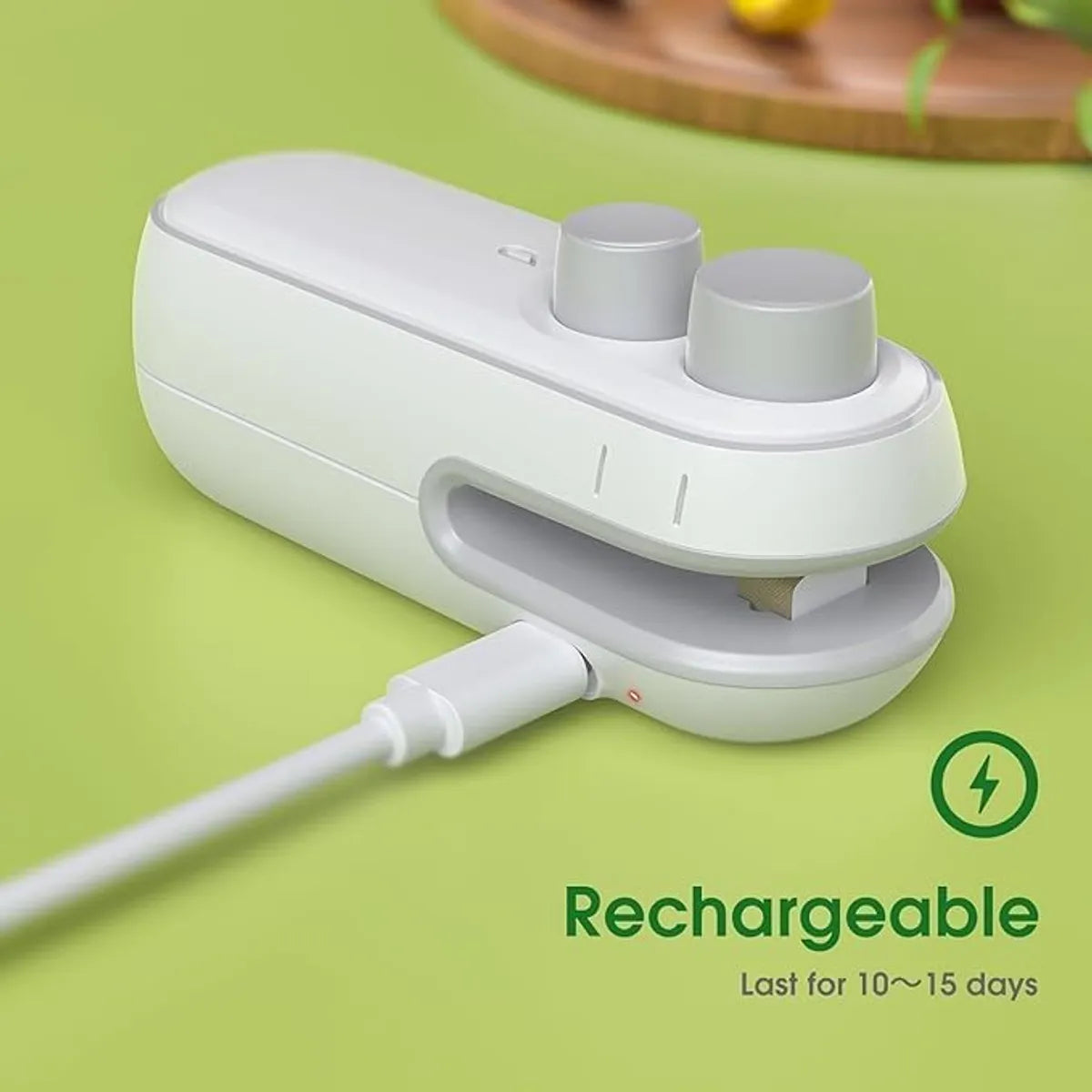 Portable Mini Sealing Machine 2 In 1 USB Rechargeable Magnetic Bag Sealer Heat Seal With Cutter, Plastic Bags Packing Machine Home Appliances
